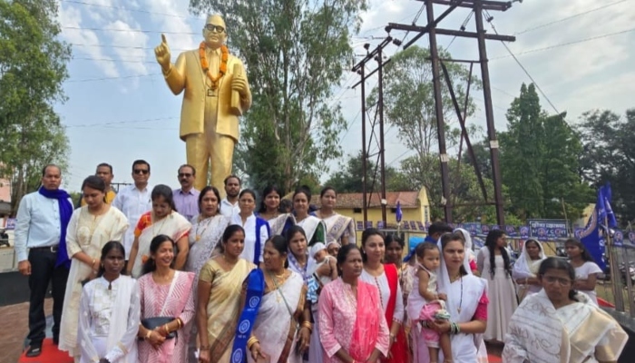 Former Cabinet Minister Mohan Markam paid tribute on Ambedkar Jayanti