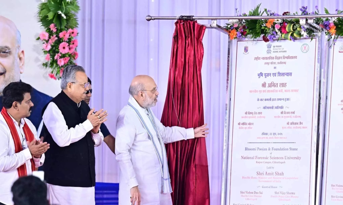 Chhattisgarh recibe un obsequio histórico en ciencia forense, Bhoomi Pujan, de los institutos nacionales de Nava Raipur