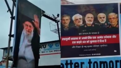 Khamenei's poster put up in Iranian camp