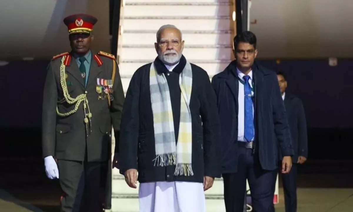PM Modi arrives on Namibia tour, will meet President; will address Parliament