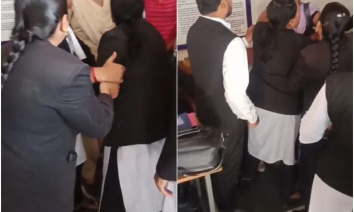 बिलासपुर फैमिली कोर्ट में महिला वकील की गुंडागर्दी, क्लाइंट को बाल पकड़कर पीटा, वीडियो वायरल