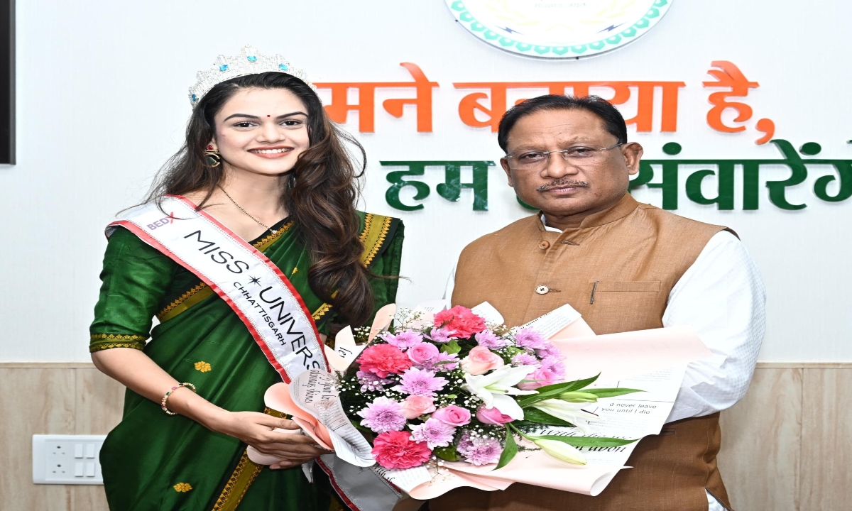 Miss Universe Chhattisgarh Dr. Anjali Pawar made a courtesy call on CM Sai