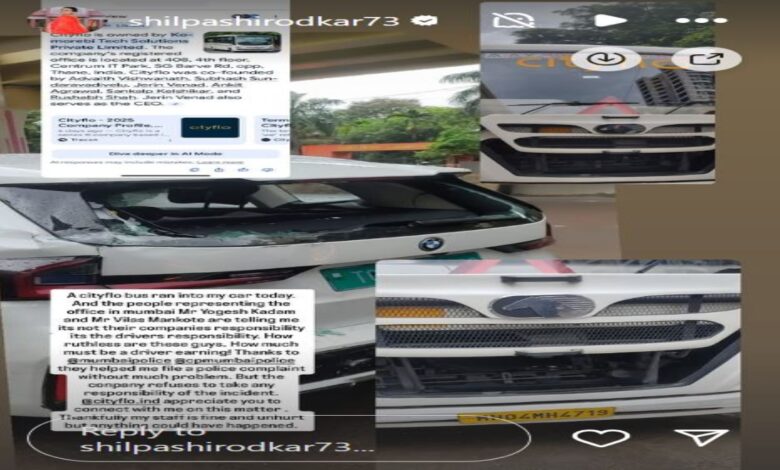 Shilpa Shirodkar's car met with an accident with a bus in Mumbai, company accused of not taking responsibility