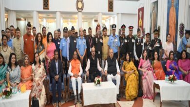 A grand welcome ceremony was held at Raj Bhavan on Independence Day