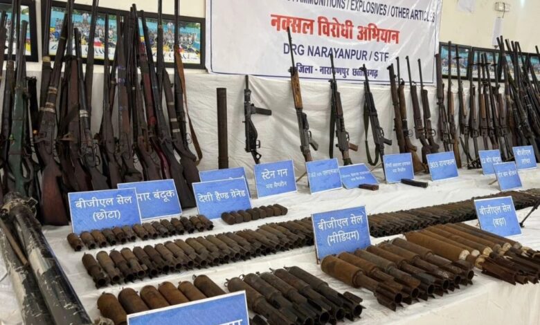 Security forces recovered a huge cache of weapons in a Maoist encounter