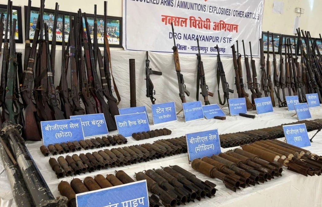 Security forces recovered a huge cache of weapons in a Maoist encounter