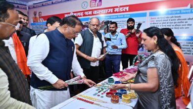CM Sai visited the exhibition of the Labour Department.