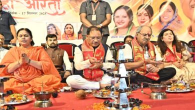 CM Sai Kharun participated in the grand Maha Aarti of Maiya Harmony