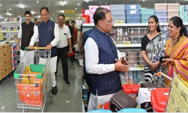 CM Sai shops at Shubham's Mart, calls GST cut a savings revolution