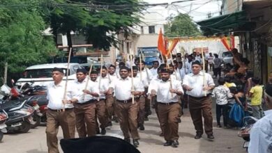 Vijayadashami festival begins with a march: 500 RSS volunteers participate in 5 settlements of Raipur in the centenary year