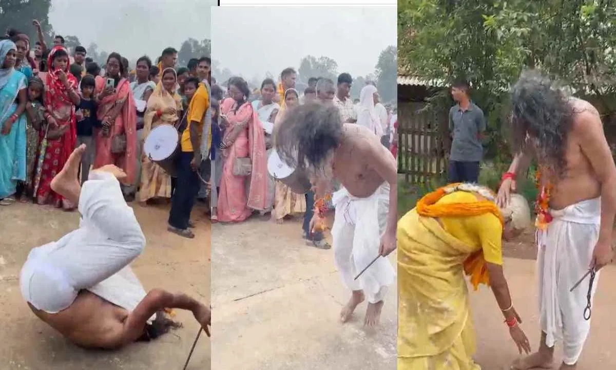 Goddess rides on MP: Bhojraj Nag dances in Jyoti Kalash immersion procession, mother takes blessings