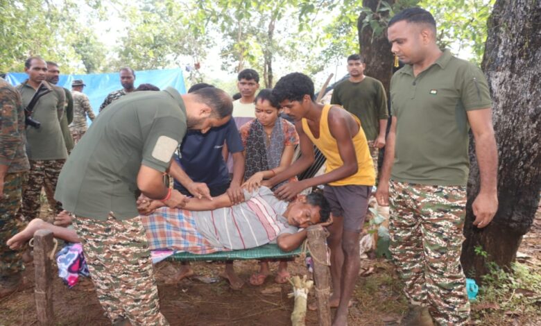 CRPF personnel provide life-saving aid to a snakebite victim