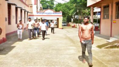 Ward boy-ayah recruitment exam admissions controversy: Those wearing brown T-shirts were stopped, some took the exam without shirts.