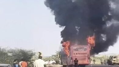 Tragic photo of Jaisalmer bus accident goes viral: Bike rider becomes angel for burnt youth