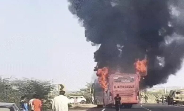 Tragic photo of Jaisalmer bus accident goes viral: Bike rider becomes angel for burnt youth