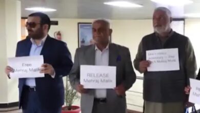 NC-Congress MLAs stage silent protest in Assembly demanding release of AAP MLA Mehraj Malik