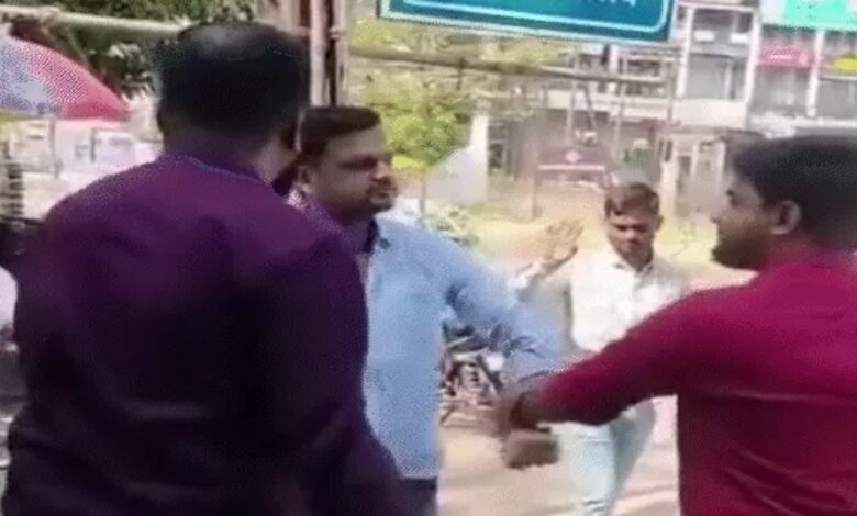 In Bilaspur, staff members of a private institute beat up a tutor, while his wife tried to stop them while holding their child.