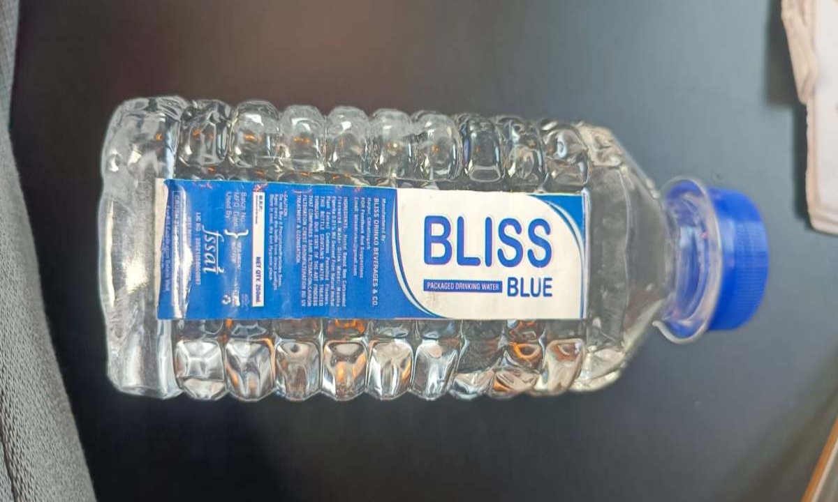 'Bliss Blue' bottled water being sold without manufacturing and expiry dates: Supplied to government offices, raising questions about the Food Safety Department.