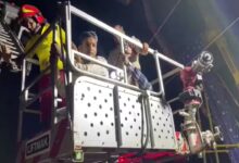 A swing broke down in Cuttack, Odisha, leaving eight people stranded at a height of 30 feet. Rescued after two hours.