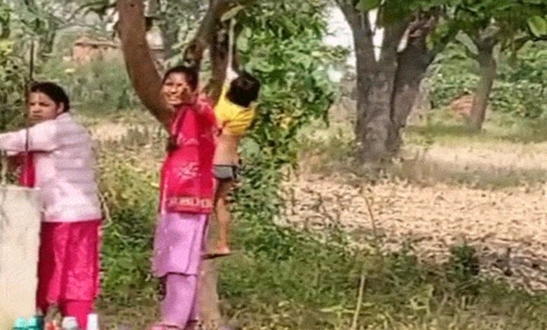 Teachers hang child from tree in Surajpur for not doing homework
