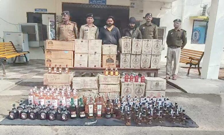 Millions of rupees worth of illegally manufactured liquor from Madhya Pradesh seized, two smugglers arrested.