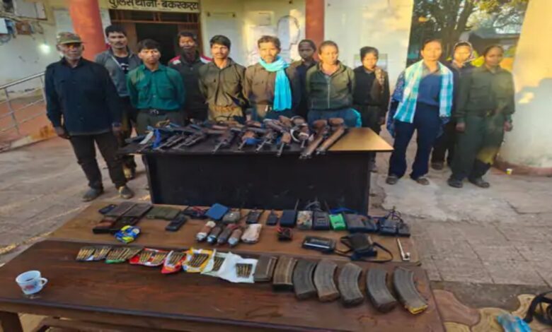 In North Bastar, CCM member Ramdher surrendered along with 11 of his associates.