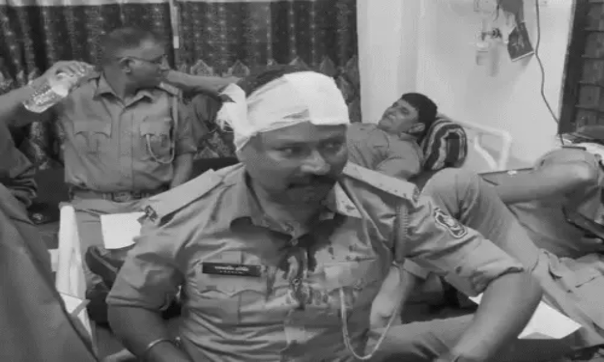 Forest department and police team attacked in Banaskantha, 47 injured; crowd pelted stones during tree plantation drive.