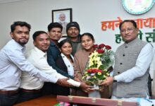 A delegation from the tribal boys' hostel paid a courtesy visit to Chief Minister Sai.