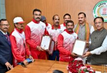 Participants from the Master Athletics Federation of India paid a courtesy visit to CM Sai.
