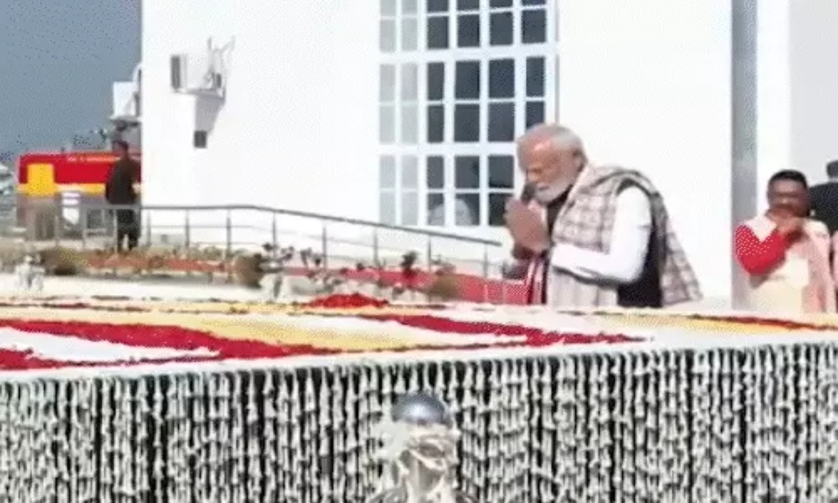 On the second day of his Assam visit, PM Modi held a 'Pariksha Pe Charcha' (discussion on exams), interacting with 25 students on a Brahmaputra cruise.