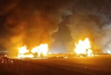 स्लीपर बस में आग, 10 जिंदा जले: 30 से ज्यादा यात्री सवार; चित्रदुर्ग के हिरियूर में लॉरी से टक्कर के बाद हादसा