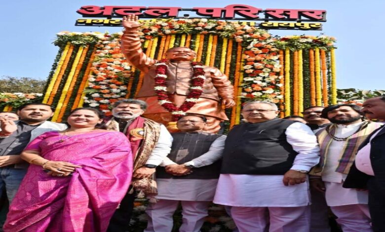 CM Sai inaugurated Atal complexes in 115 cities, vowing to immortalize the memories of Atal Bihari Vajpayee.