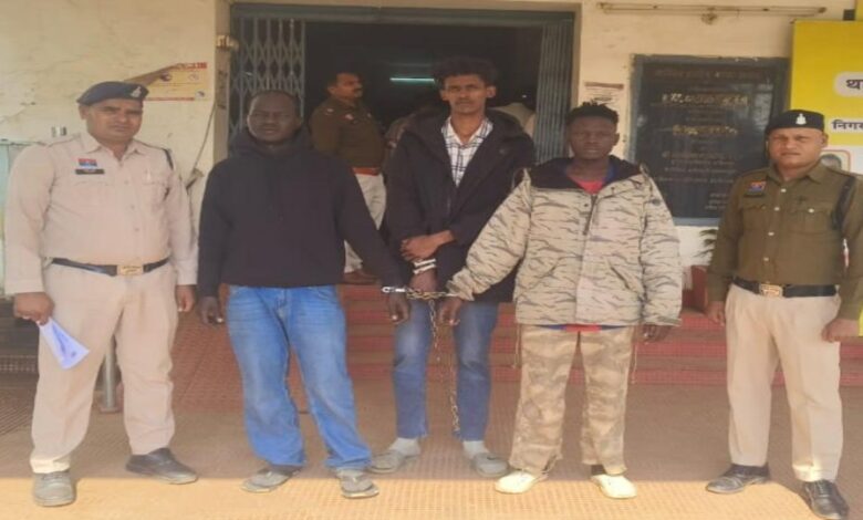 A foreign student at Kalinga University in Nava Raipur died after falling, and three students have been arrested on charges of culpable homicide not amounting to murder.