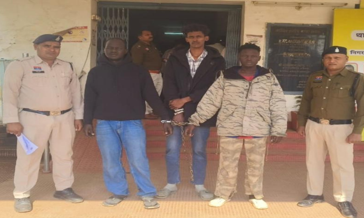 A foreign student at Kalinga University in Nava Raipur died after falling, and three students have been arrested on charges of culpable homicide not amounting to murder.