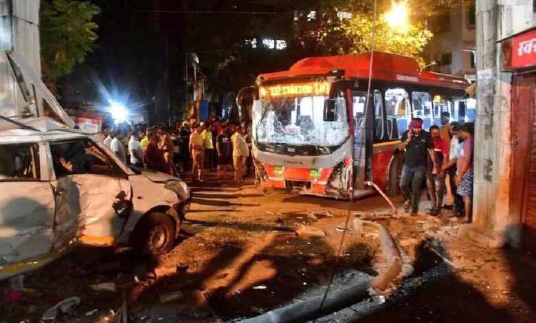 Bus accident in Bhandup, Mumbai: 4 dead, 9 injured; bus went out of control while reversing, driver taken into custody.