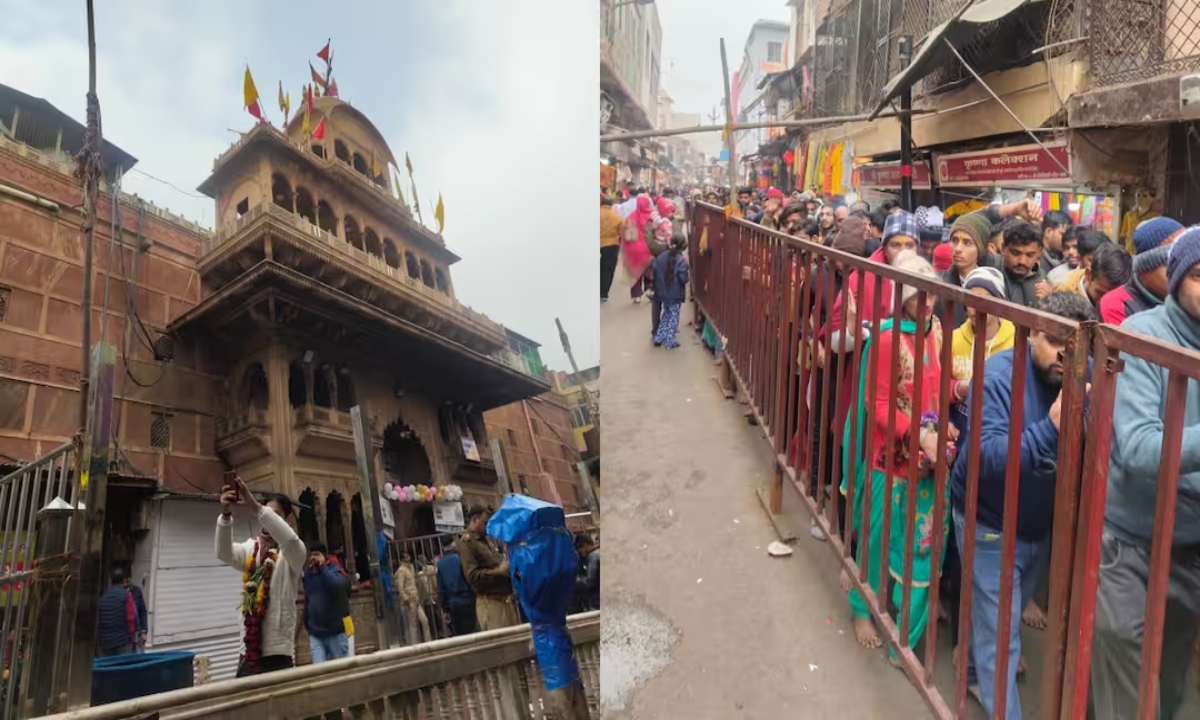New Year 2026: 3 km long queue outside Banke Bihari Temple, registration stopped at Vaishno Devi.