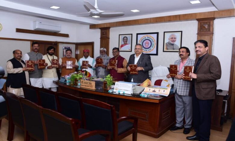 Assembly Speaker Dr. Raman Singh released the 2026 calendar, diary, and book.