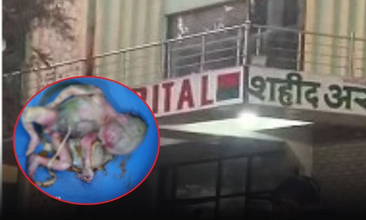 The body of a newborn baby was found in the hospital toilet, causing panic in the area.