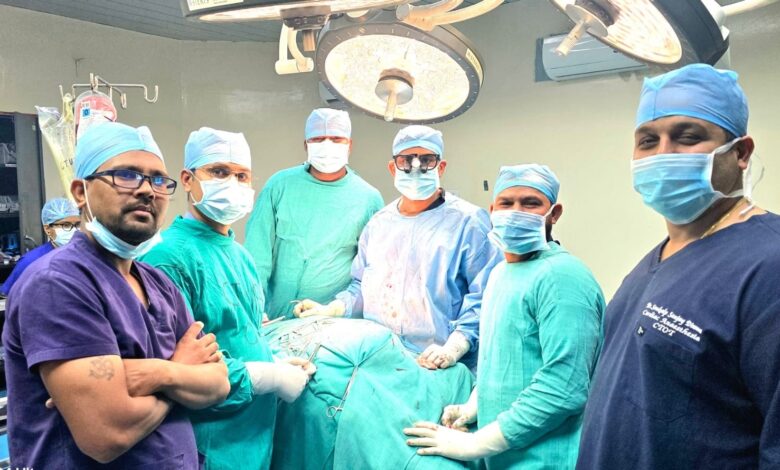 A neck vein ruptured while brushing teeth, but doctors at Ambedkar Hospital gave him a new lease on life.