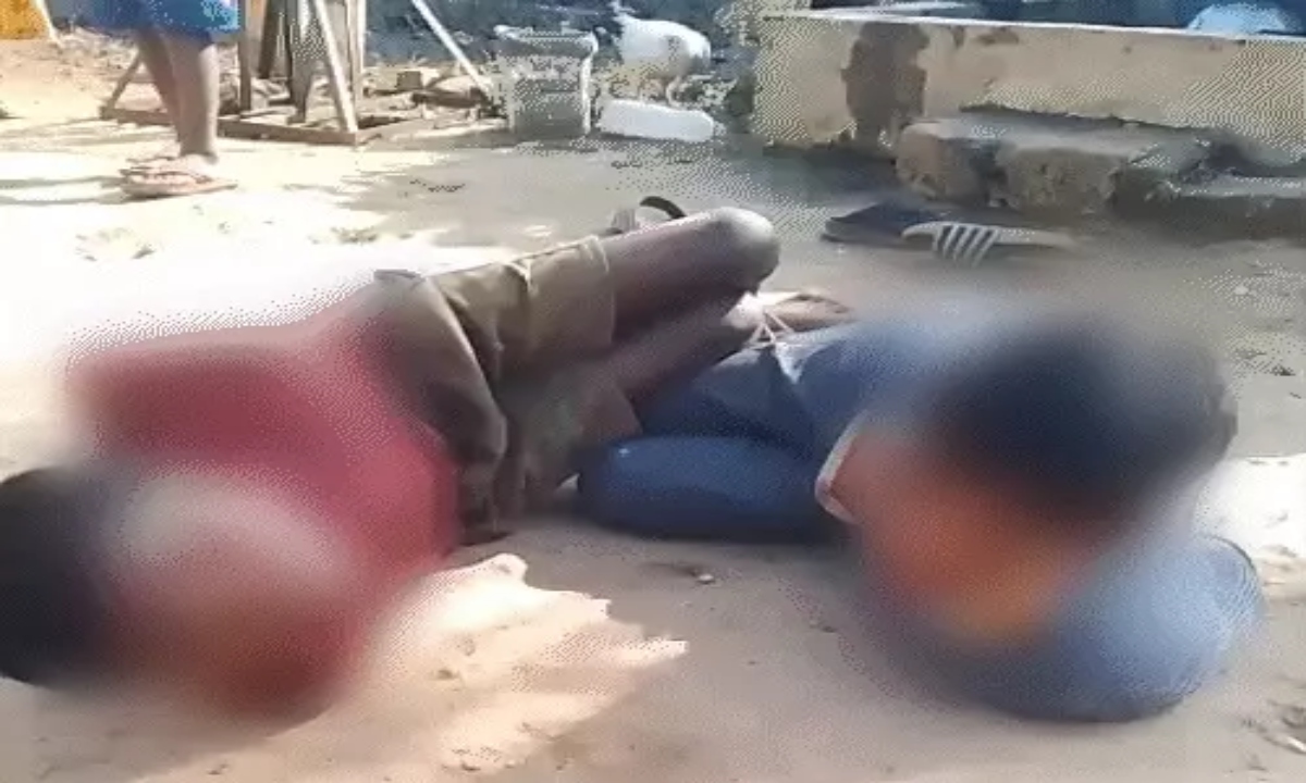 Children beaten for picking peas, father also threatened; video goes viral.