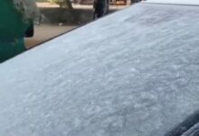 In Fatehpur, Rajasthan, the temperature dropped to -3.4°C, and ice formed on the cars.