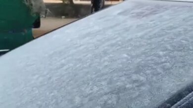 In Fatehpur, Rajasthan, the temperature dropped to -3.4°C, and ice formed on the cars.