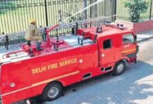 A fire broke out at the MP's residence; fire fighting team engaged in rescue operation.