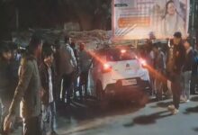 A speeding car crashed into a shop in Raipur; passersby beat up the driver and handed him over to the police.