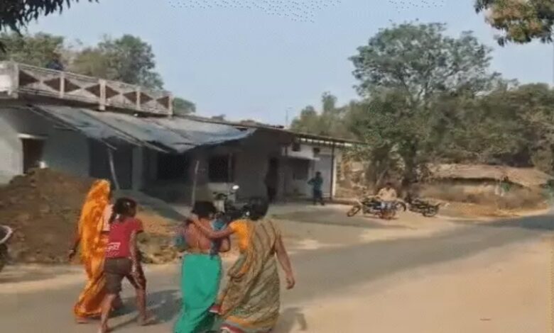 A widow was stripped half-naked and paraded through the village, then beaten with shoes and slippers.