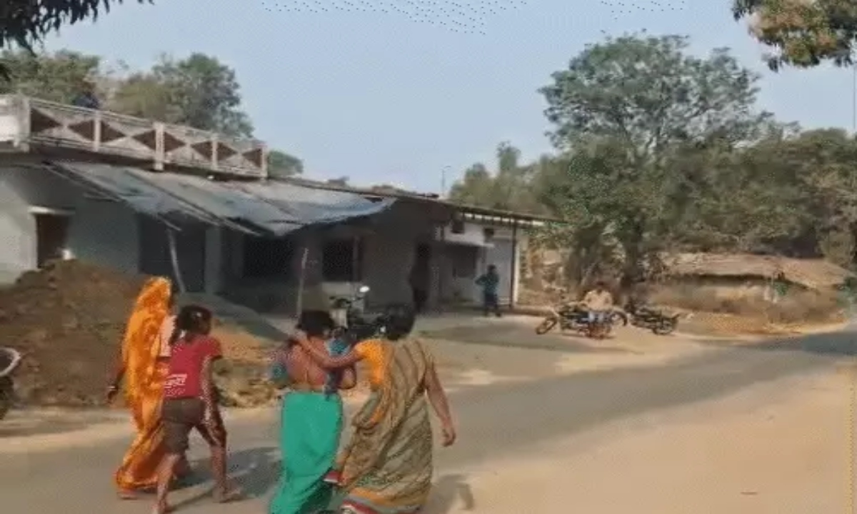 A widow was stripped half-naked and paraded through the village, then beaten with shoes and slippers.