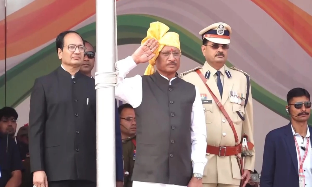 For the first time, CM Sai hoisted the tricolor flag in Bilaspur.
