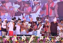 Home Minister Amit Shah was impressed by the school children's performance; the tribal play from Sukma won the first prize.