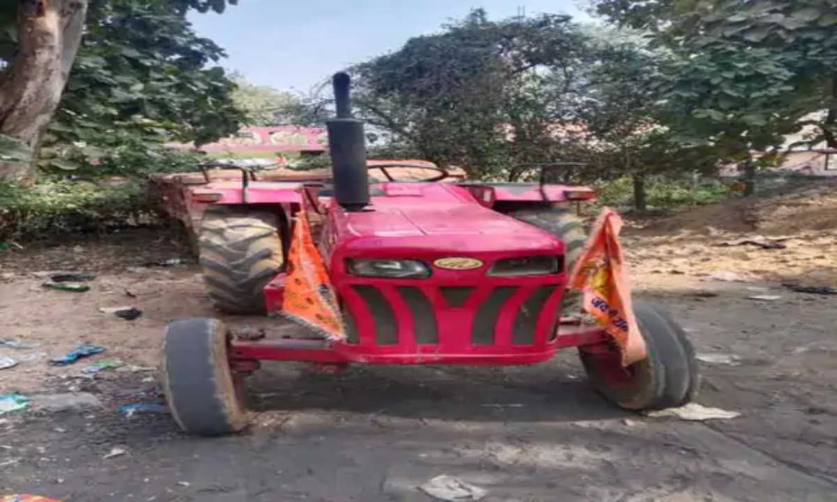 An attempt was made to run over the Naib Tehsildar with a tractor.