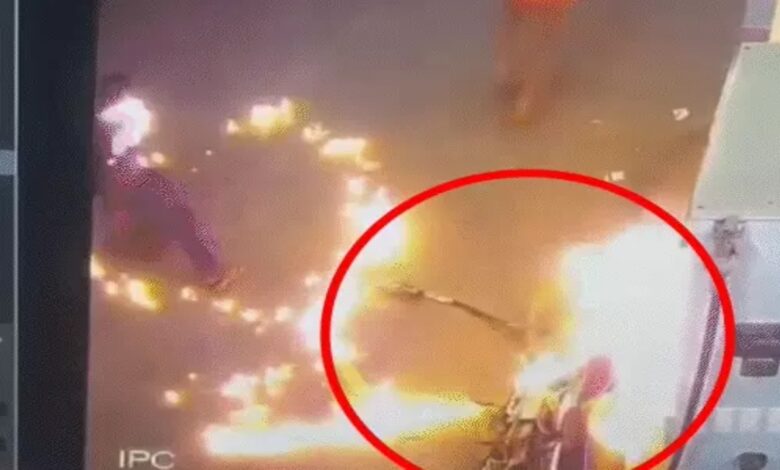 Miscreant sets petrol pump on fire after being refused to smoke cigarette